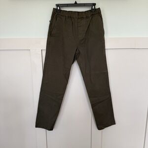 Outerknown Pull On Chinos Men's SM Green Organic Cotton Drawstring Casual Pocket